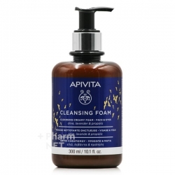 Apivita Cleansing Κρεμώδης Αφρός Καθαρισμού για Πρόσωπο & Μάτια Με Ελιά & Λεβάντα 300ml