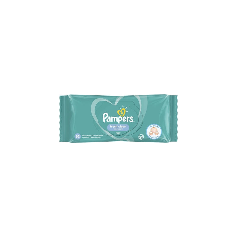 Pampers Fresh Clean Μωρομάντηλα χωρίς Οινόπνευμα 52τμχ