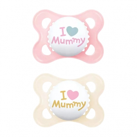 Mam Πιπίλες Σιλικόνης Ι Love Mummy για 2-6 μηνών 2τμχ 115SG1 Mam Πιπίλες Σιλικόνης Ι Love Mummy για 2-6 μηνών 2τμχ 115SG1