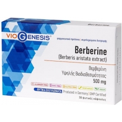 Viogenesis Berberine 500mg Βερβερίδα 30 φυτικές κάψουλες