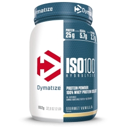 Dymatize ISO 100 Hydrolyzed Πρωτεΐνη Ορού Γάλακτος Χωρίς Γλουτένη με Γεύση Gourmet Vanilla 932gr