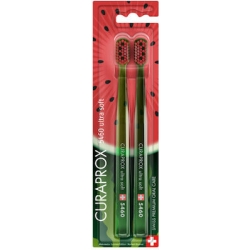 Curaprox CS 5460 Watermelon Summer Edition Οδοντόβουρτσα Ultra Soft Πράσινη / Κόκκινη 2τμχ