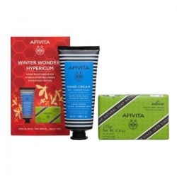 Apivita Winter Wonders Hypericum Κρέμα Χεριών Βάλσαμο & Μελισσοκέρι 50 Ml + Σαπούνι Ελιά 125gr