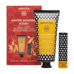 Apivita Winter Wonders Honey Κρέμα Χεριών Εντατικής Ενυδάτωσης 50ml & Lip Care Μέλι