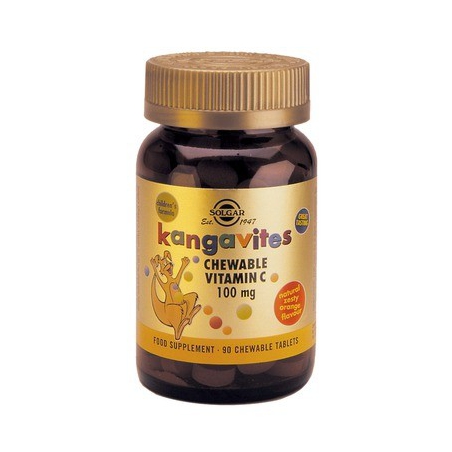 Solgar Kangavites vitamin C 100mg 90 Μασώμενα δισκία με γεύση πορτοκαλι