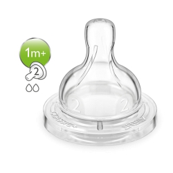 Philips Avent Θηλη Classic Σιλικονης Aργης Ροης Για Νεογεννητα 1μην+ 2τεμ SCF632/27