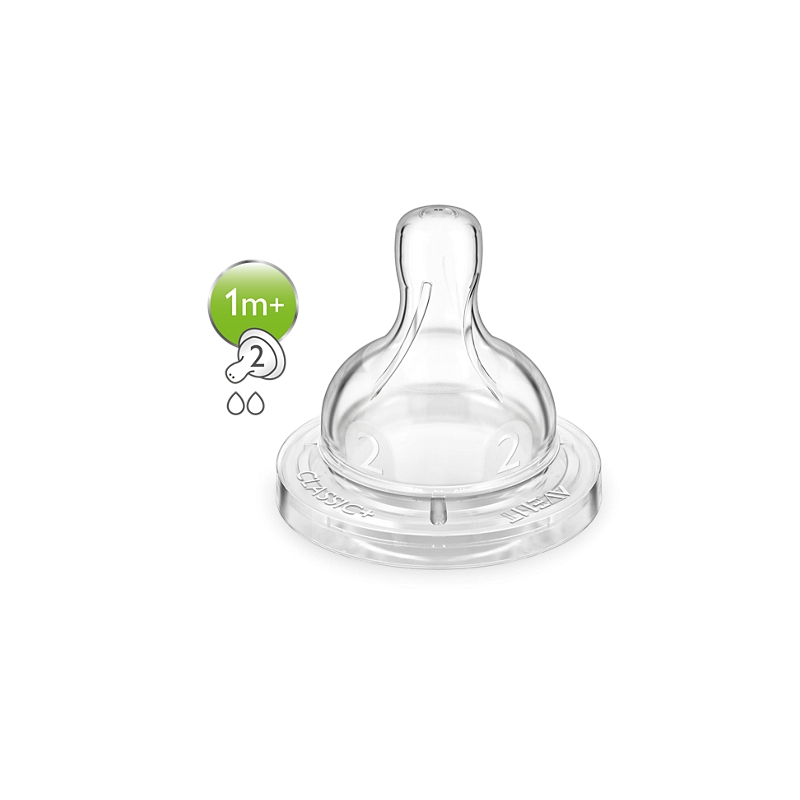 Philips Avent Θηλη Classic Σιλικονης Aργης Ροης Για Νεογεννητα 1μην+ 2τεμ SCF632/27