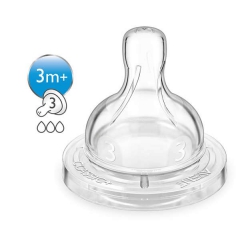 Philips Avent Θηλη Classic Σιλικονης Mετριας Ροης Για Νεογεννητα 3μην+ 2τεμ SCF633/27