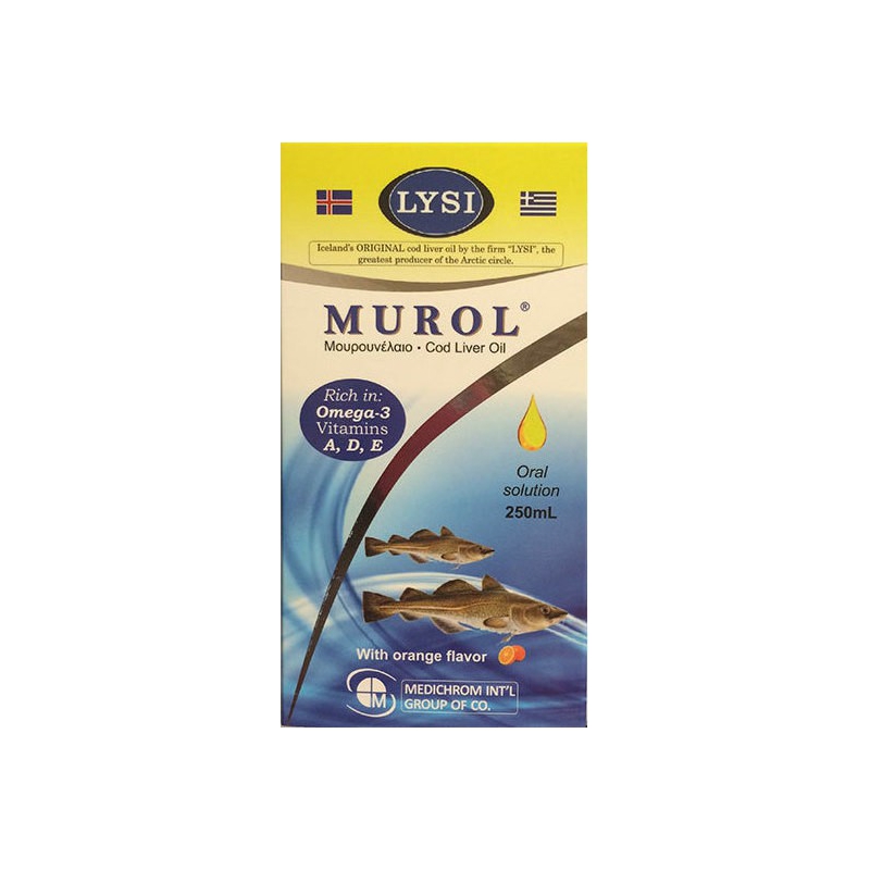 Medichrom Murol Μουρουνέλαιο με γεύση Πορτοκάλι 250ml