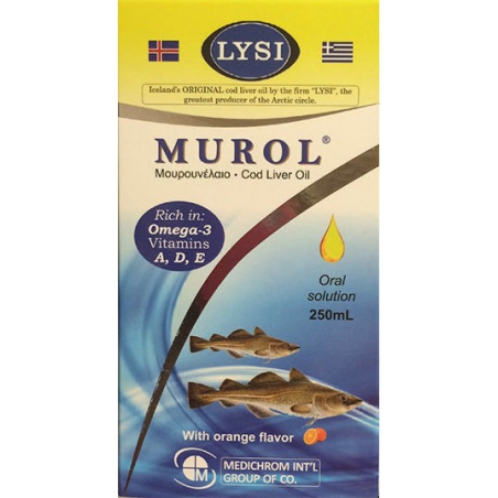 Medichrom Murol Μουρουνέλαιο με γεύση Πορτοκάλι 250ml