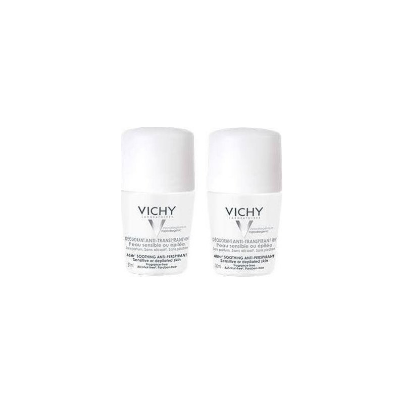 Vichy Anti-Transpirant Soothing Sensitive Roll-On 48h 50mlx2