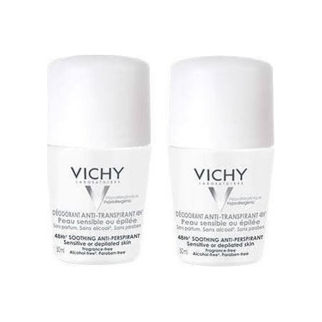 Vichy Anti-Transpirant Soothing Sensitive Roll-On 48h 50mlx2 Vichy Anti-Transpirant Soothing Sensitive Roll-On 48h 50mlx2